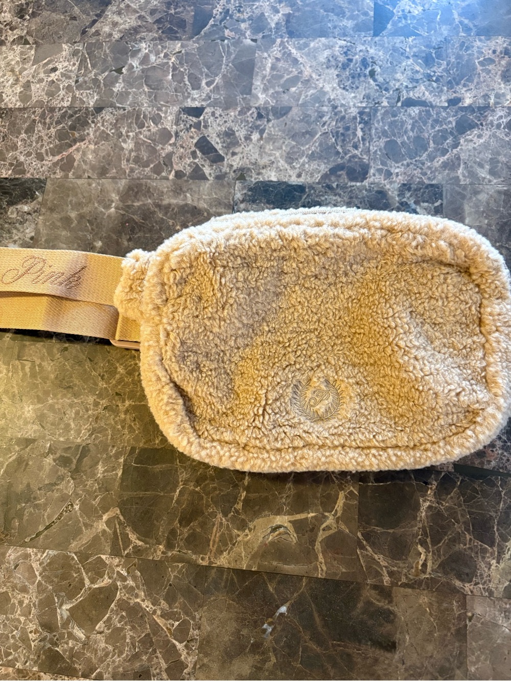 PINK Victoria's Secret Cream Sherpa Belt Bag